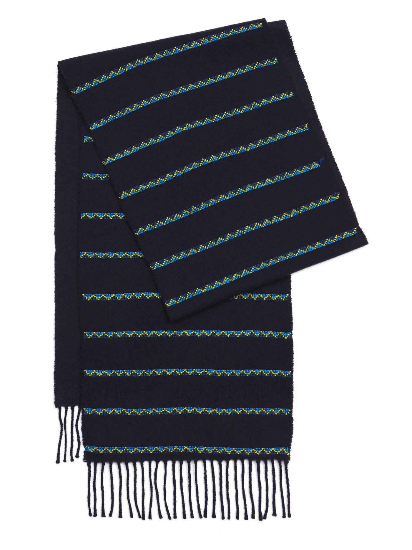 mens cashmere scarf hand embroidered striped