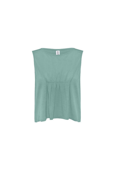 Asmuss Pleated Tank in sea green.  Contains 37.5 technology to help keep your ideal body temperature so it is perfect for travelling with