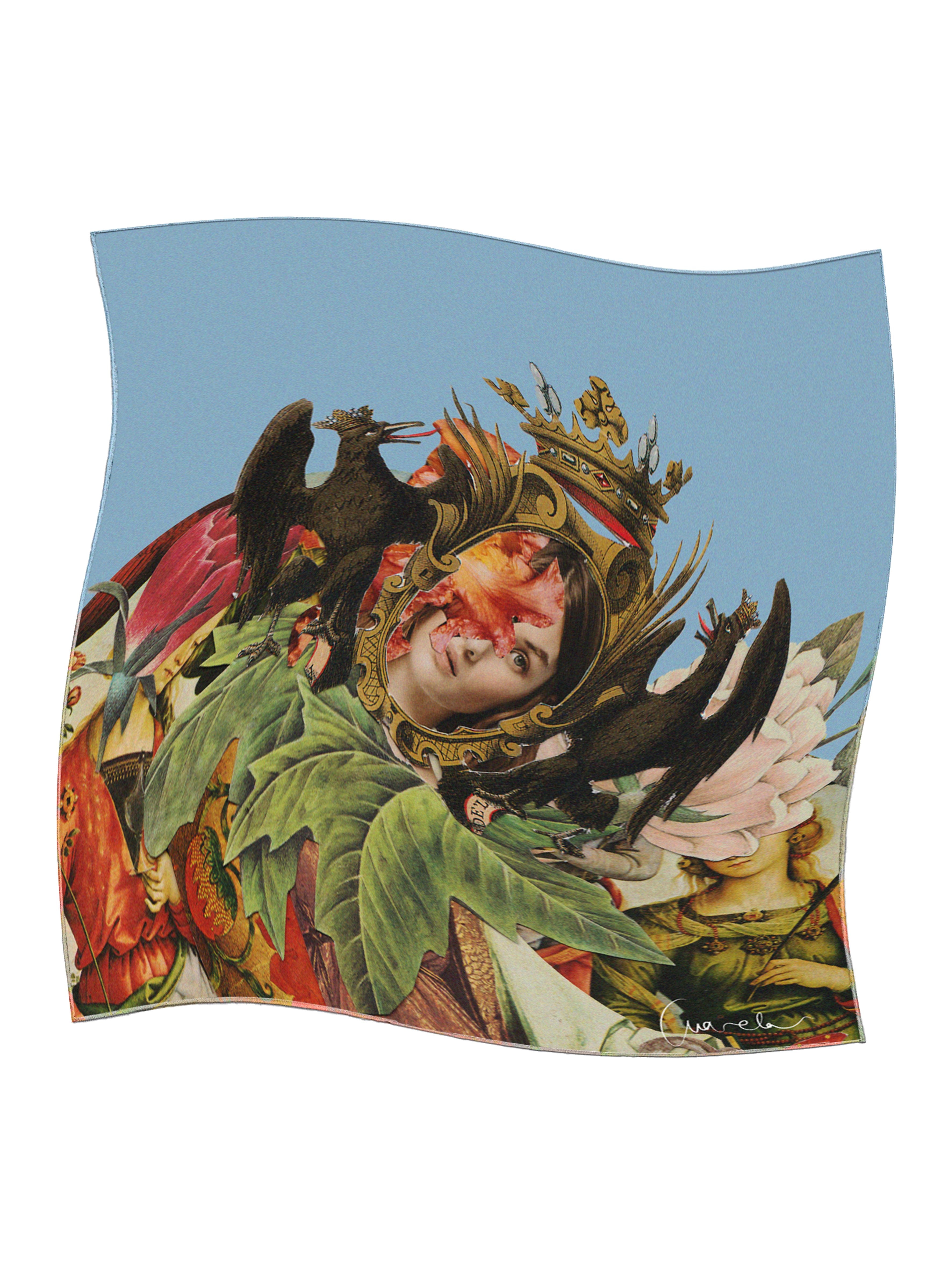 Primavera Celestial - 100% Silk Scarf