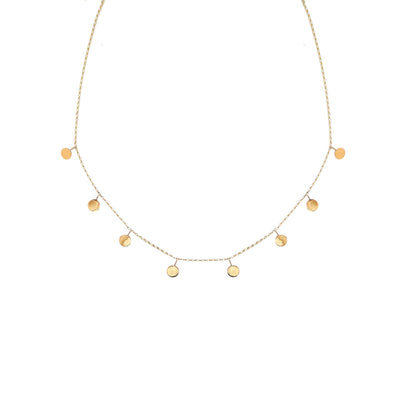9ct Gold Coin Drop Choker Necklace