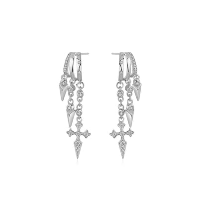 Naxos Cross Earring -  Silver