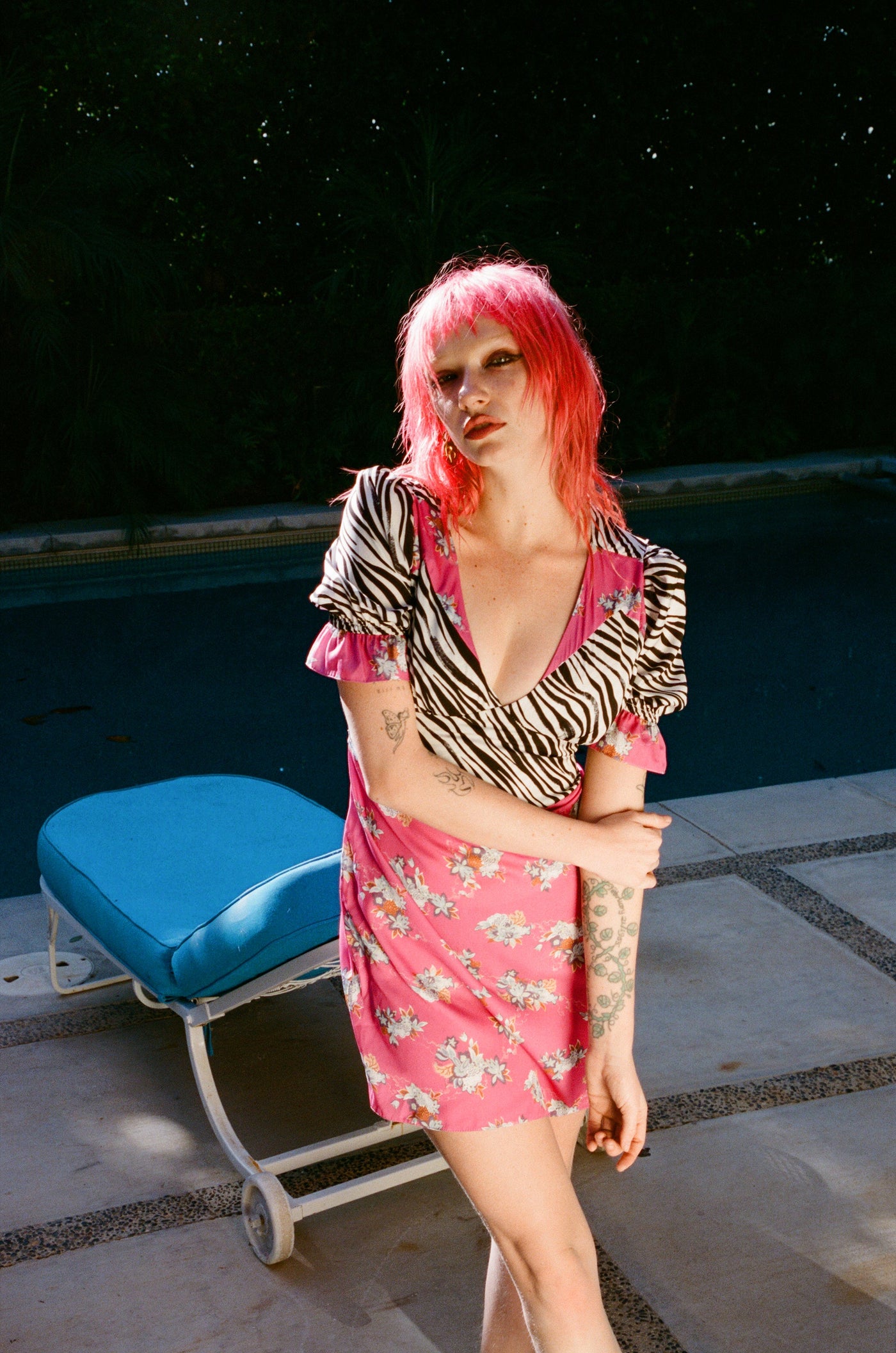 The Zoe Mixed Print Mini Dress