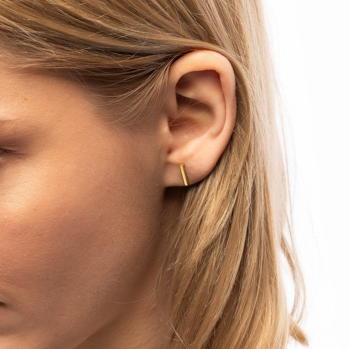 Bar Stud Plain Earrings Sterling Silver