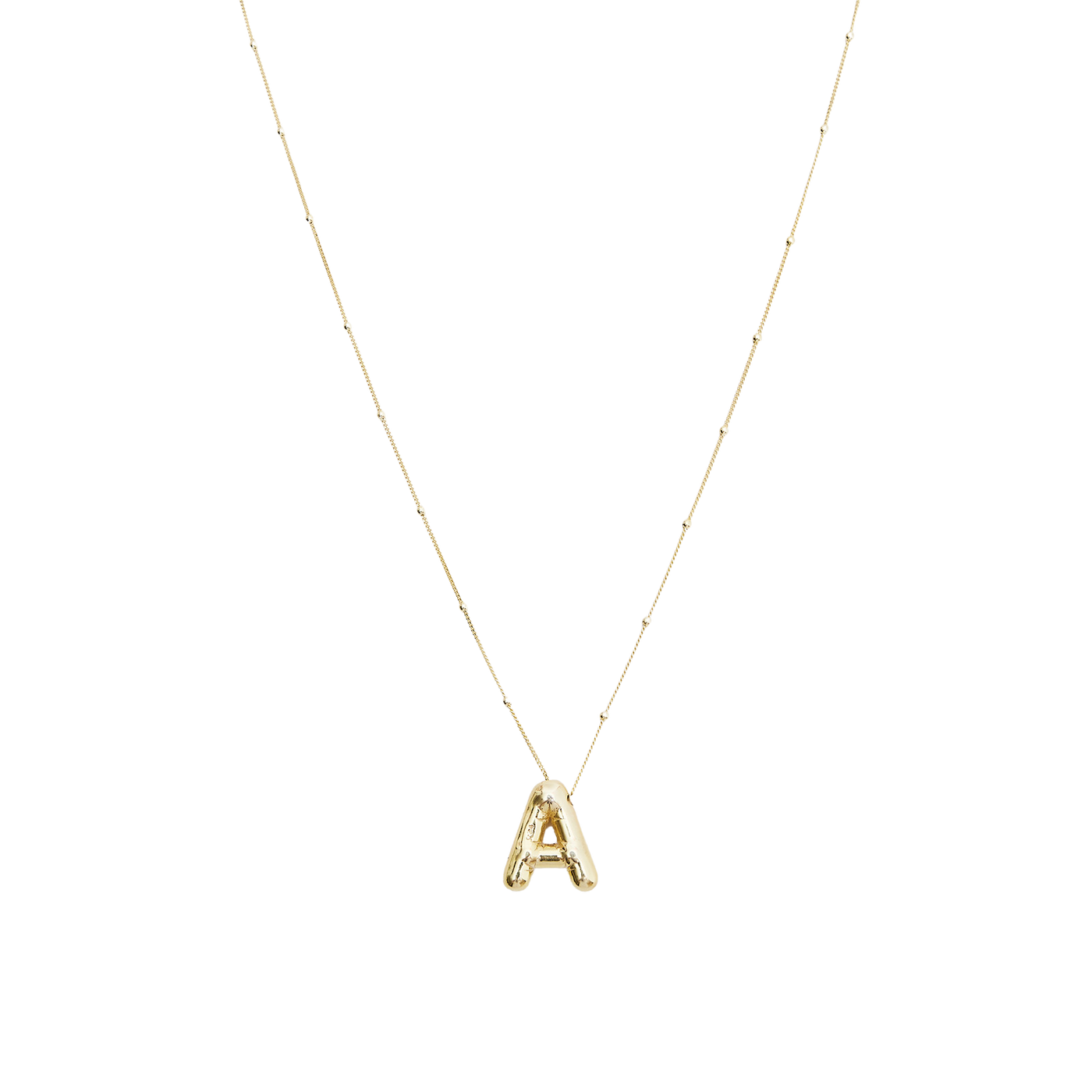 Initial Balloon Bubble Letter Sphere Necklace Sterling Silver Gold Vermeil