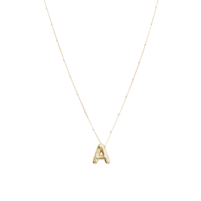 Initial Balloon Bubble Letter Sphere Necklace Sterling Silver Gold Vermeil