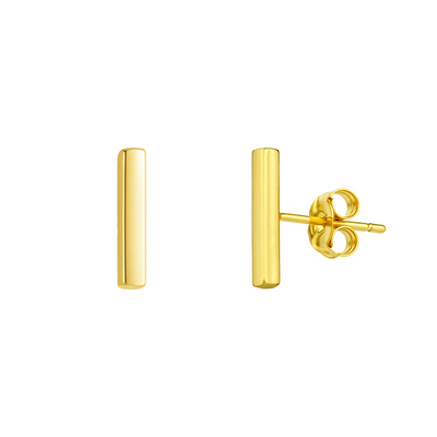 Bar Stud Plain Earrings Sterling Silver