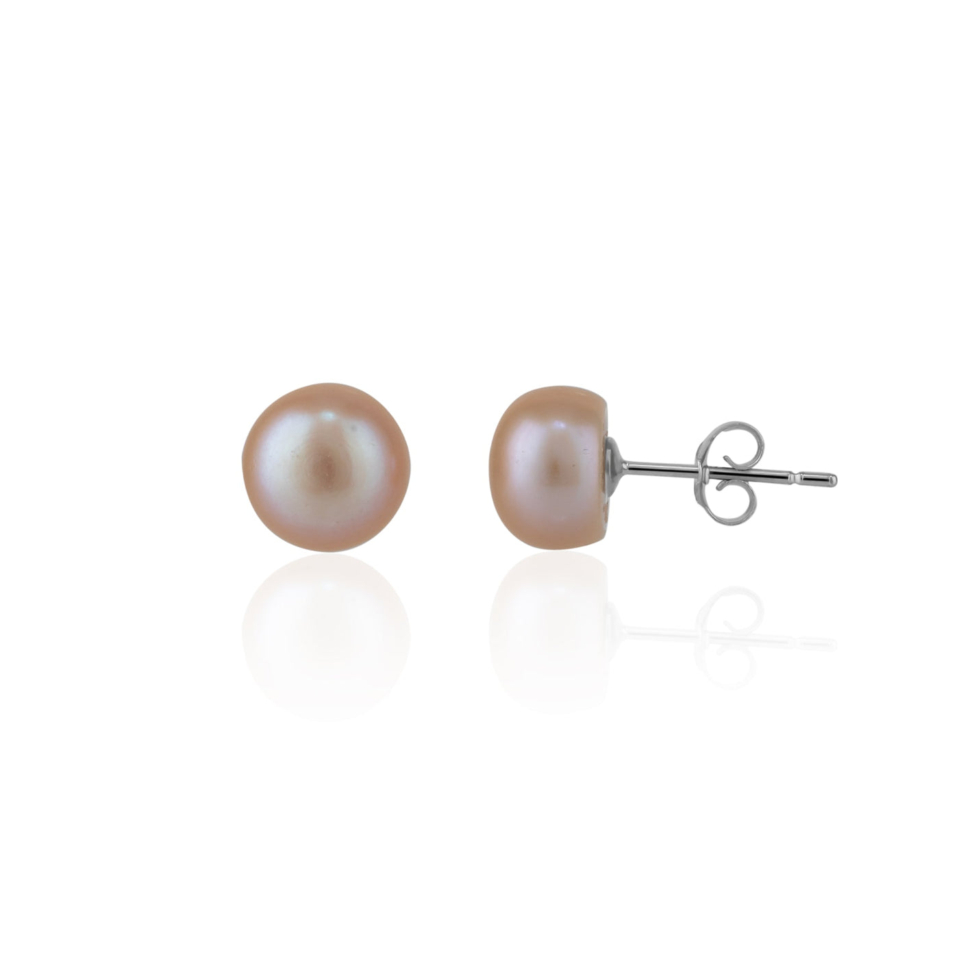 Baroque Pearl Irregular Stud Earrings Sterling Silver - Pink and Yellow