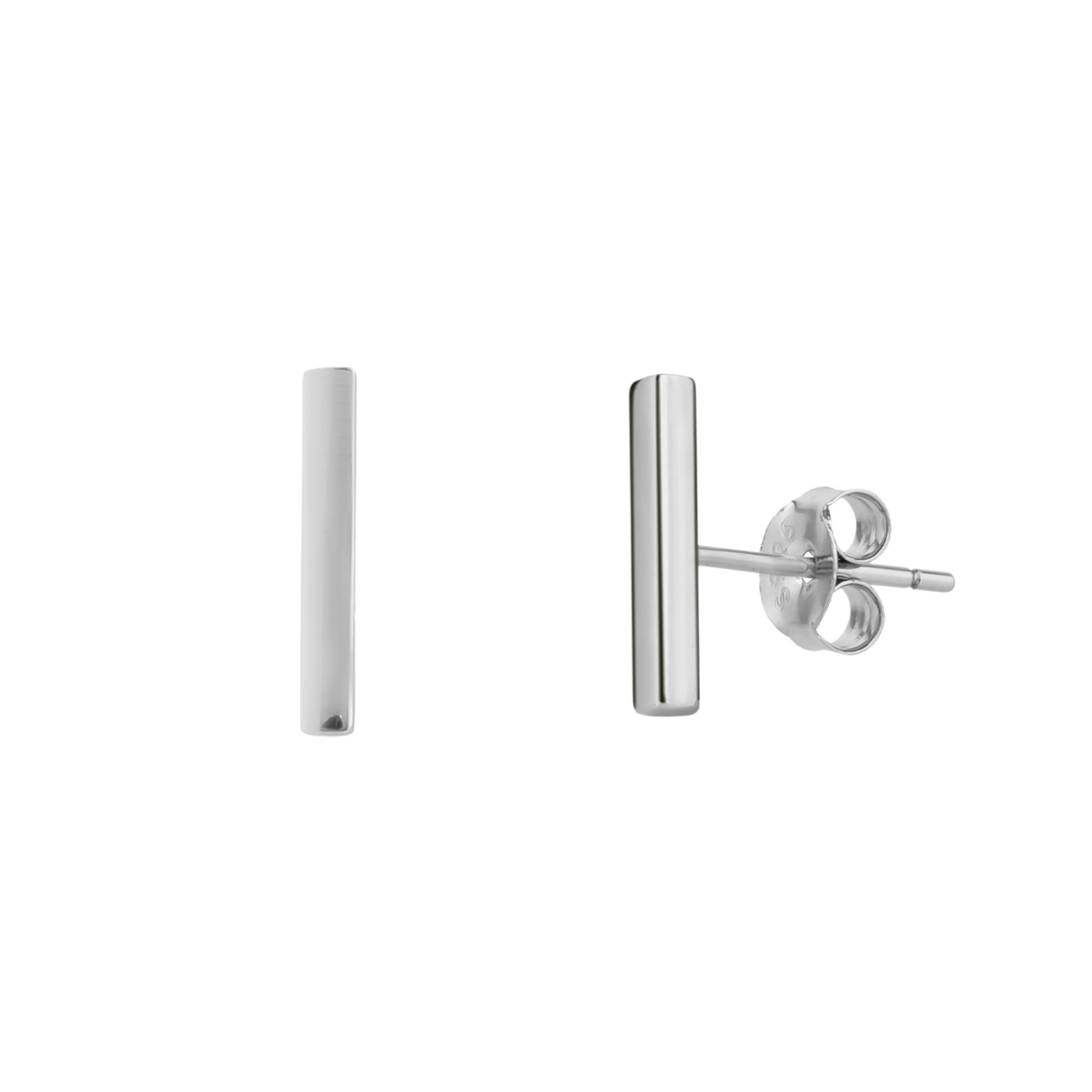 Bar Stud Plain Earrings Sterling Silver