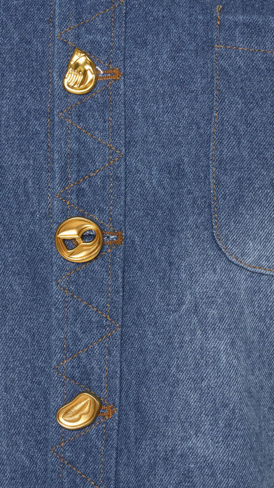 Faded Denin Button Over Shirt