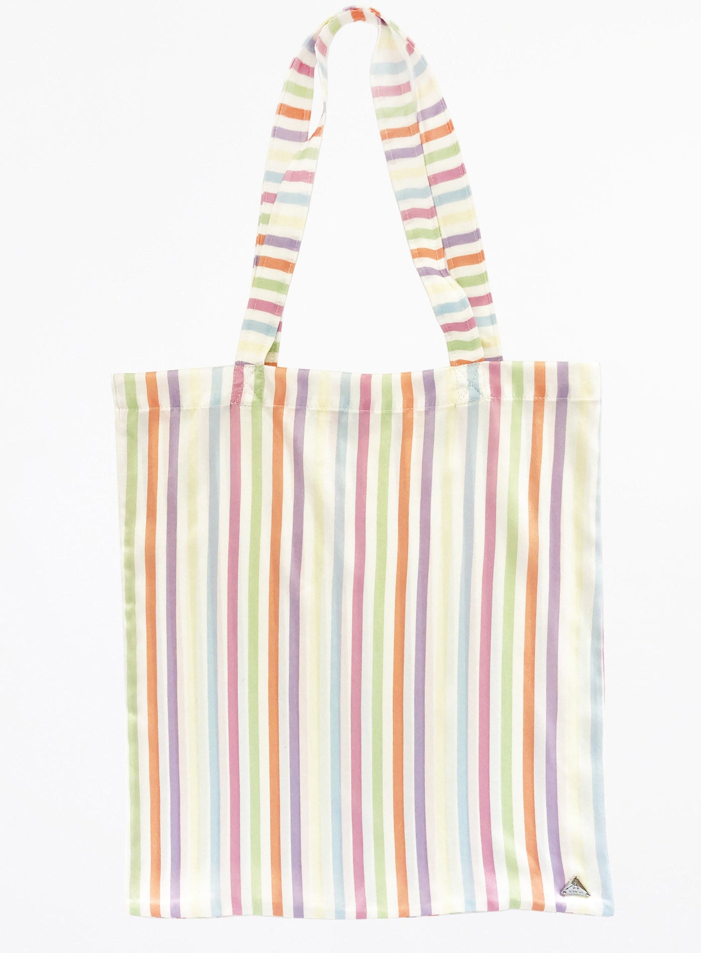 Amalia Silk Handle Tote Bag - Stripe