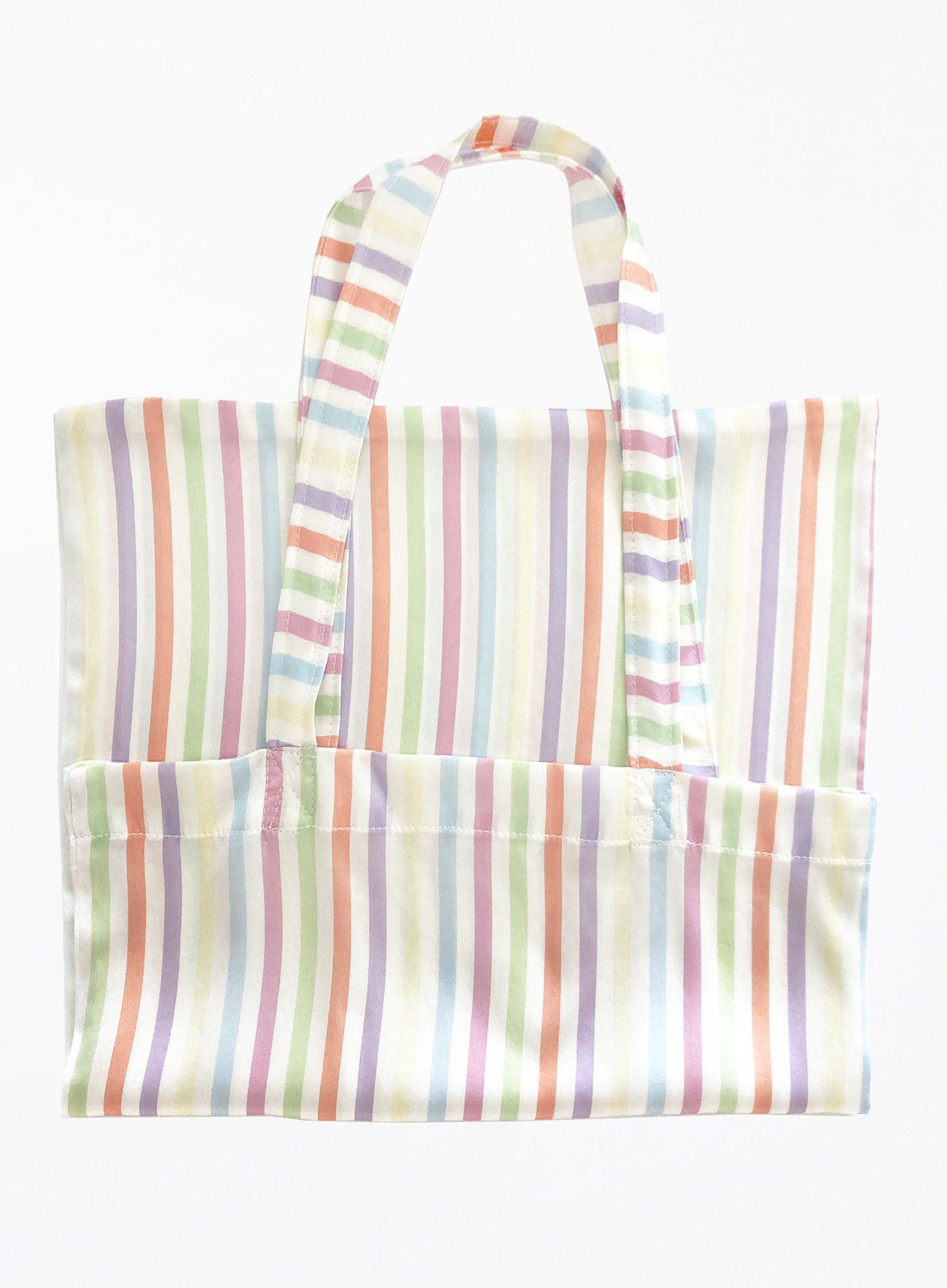 Amalia Silk Handle Tote Bag - Stripe