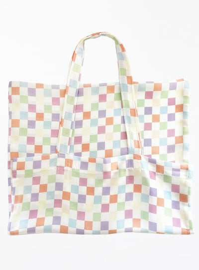 Amalia Silk Handle Tote Bag - Checked