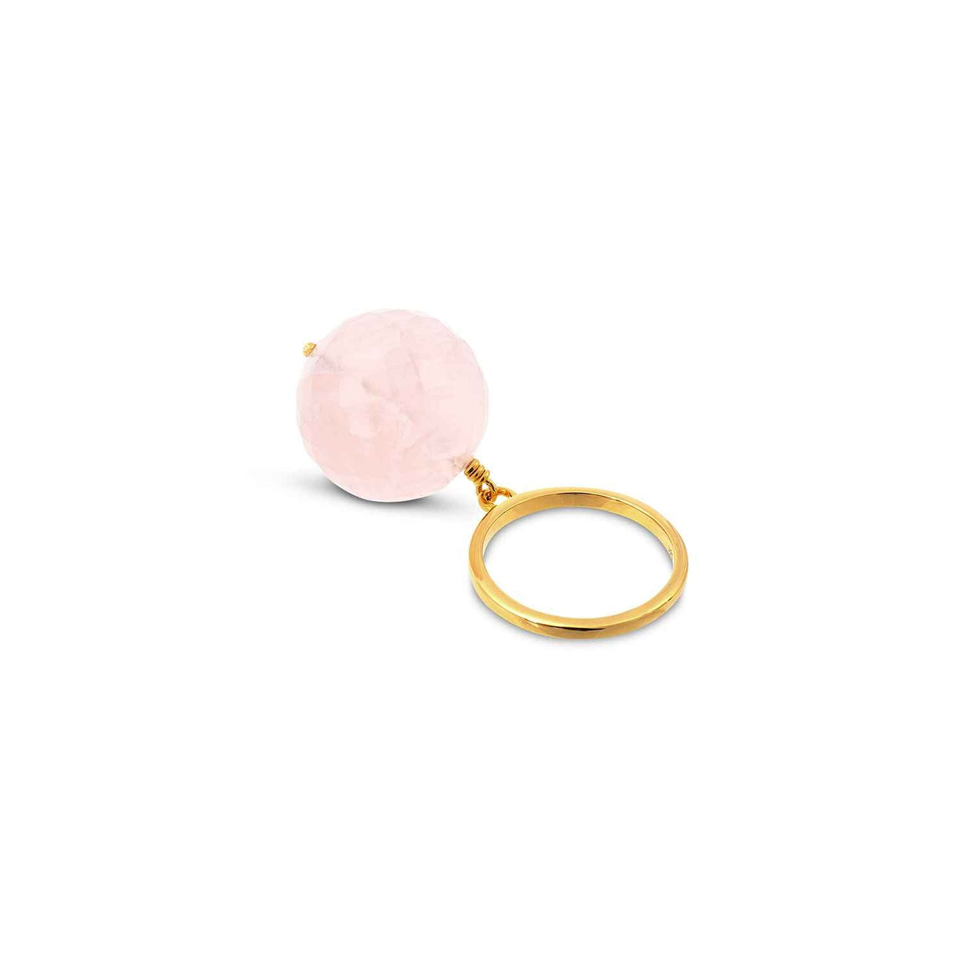 Bubble Pink Quartz Gold Ring