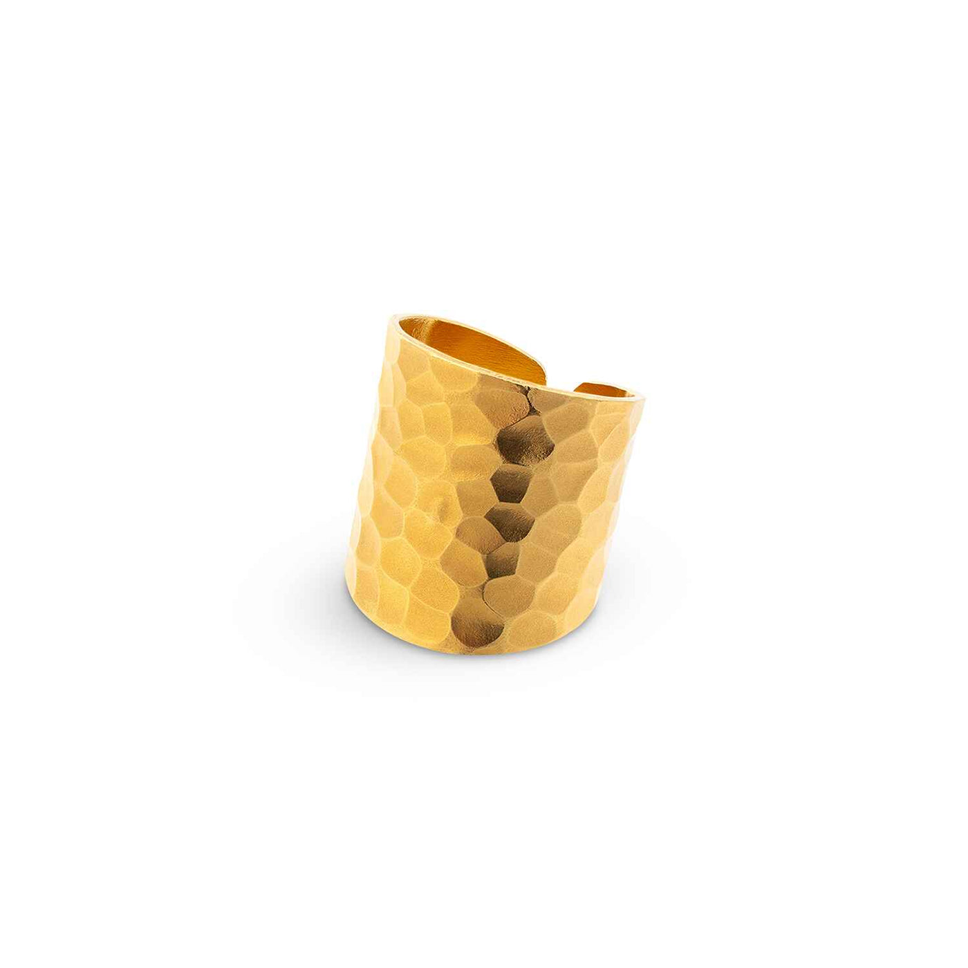 Nudo Gold Long hammered Ring