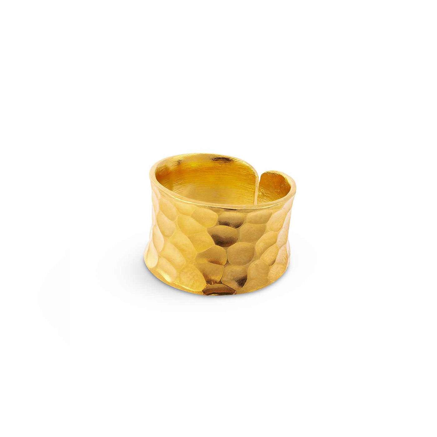 Nudo Gold Short Hammered Ring