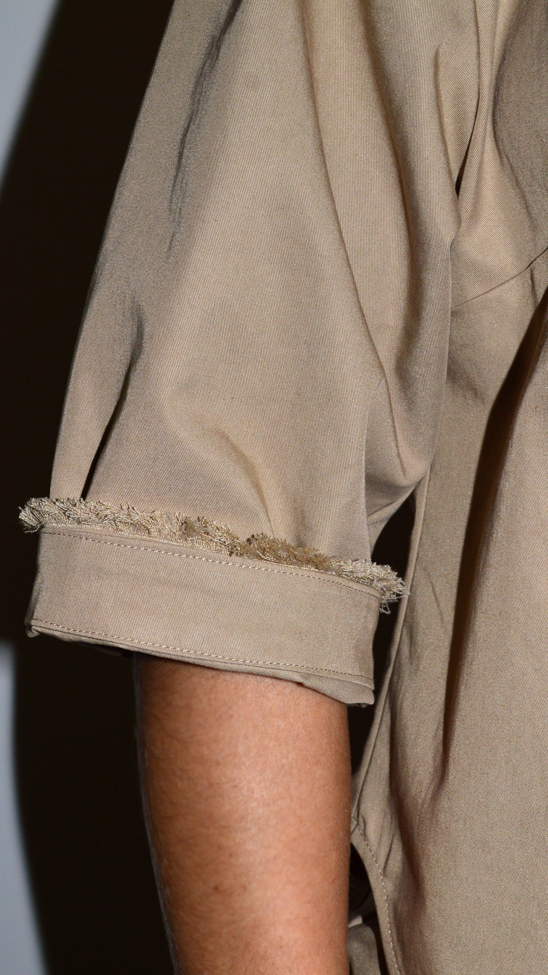 Sand Utility Gold Zipper Shirt