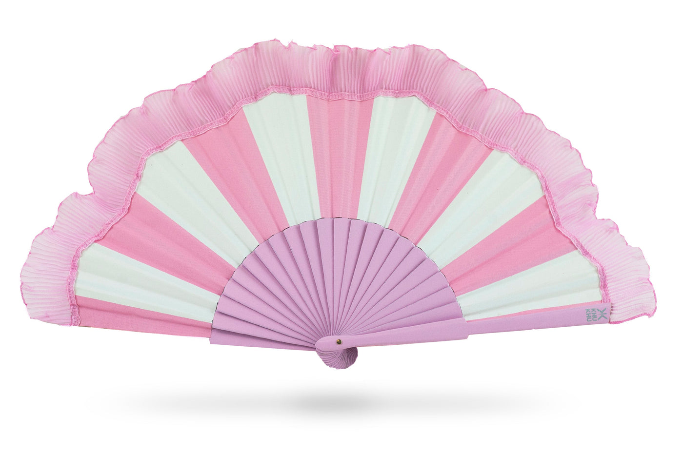 Khu Khu Budelli Pink Hand-fan, from the Il Parasole Hand-fan Collection - Simply frilling hand-fans to celebrate La Dolce Vita