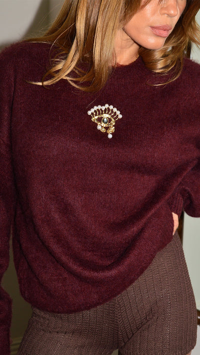 Oxblood Mohair Jumper