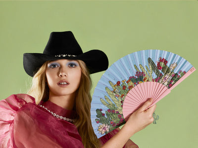 Khu Khu Desert Sparkler Hand-fan, from the Wild is the Wind Hand-fan Collection - Sparkling, rhinestone cowboy inspired hand-fans