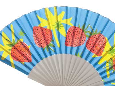 Khu Khu Strawberry Splash Hand-fan, from the Fruit Wave Hand-fan Collection - Bold, vibrant and juicy hand-fans