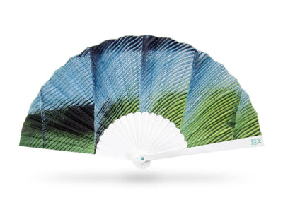 Khu Khu Macaw Hand-fan, from the Painted Pleasures Hand-fan Collection - Chic, colourful, and cool hand-fans