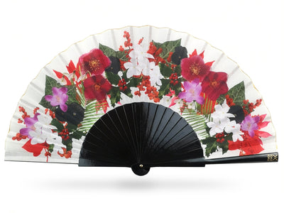 Khu Khu Winter Hand-fan, from the Fan for all Seasons Hand-fan Collection - Hand-fans bursting with blooming flowers