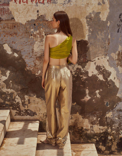 Green One Shoulder Top
