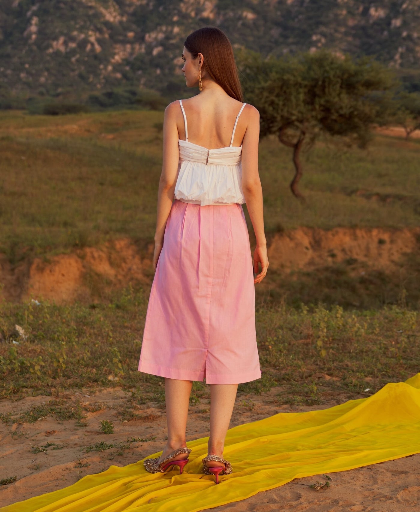 White Balloon Hem Top