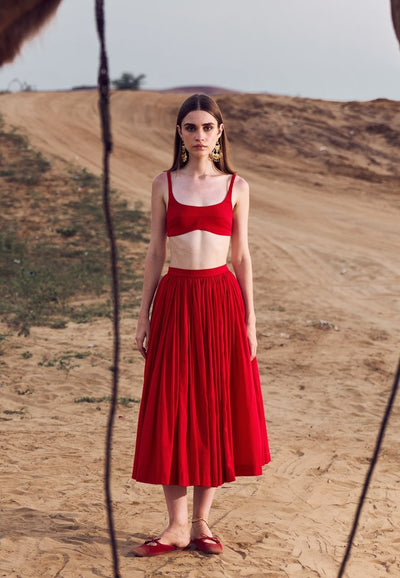 Red Khadi Cotton Bralette