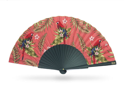 Khu Khu Plum Parrot Hand-fan, from the Tropicana Hand-fan Collection - Hand-fans with a touch of fiesta flair