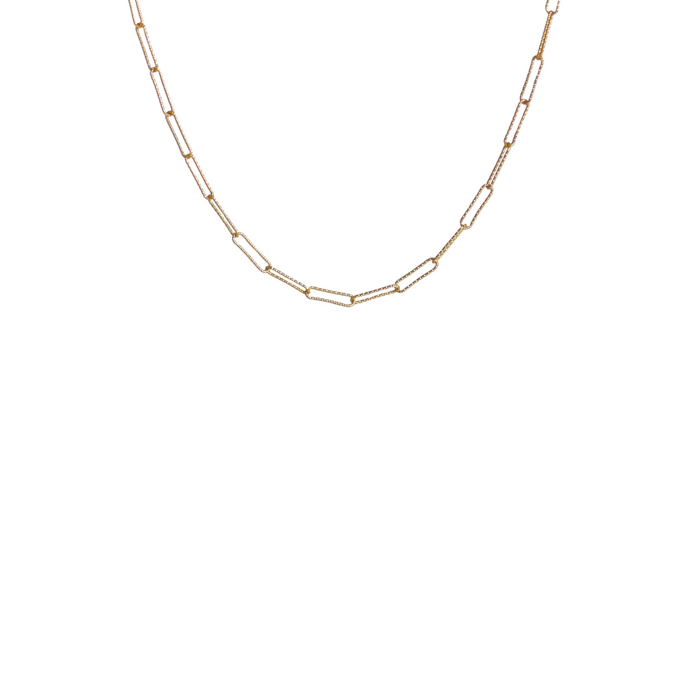 Solid Gold Diamond Cut Paperclip Chain
