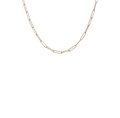 Solid Gold Diamond Cut Paperclip Chain