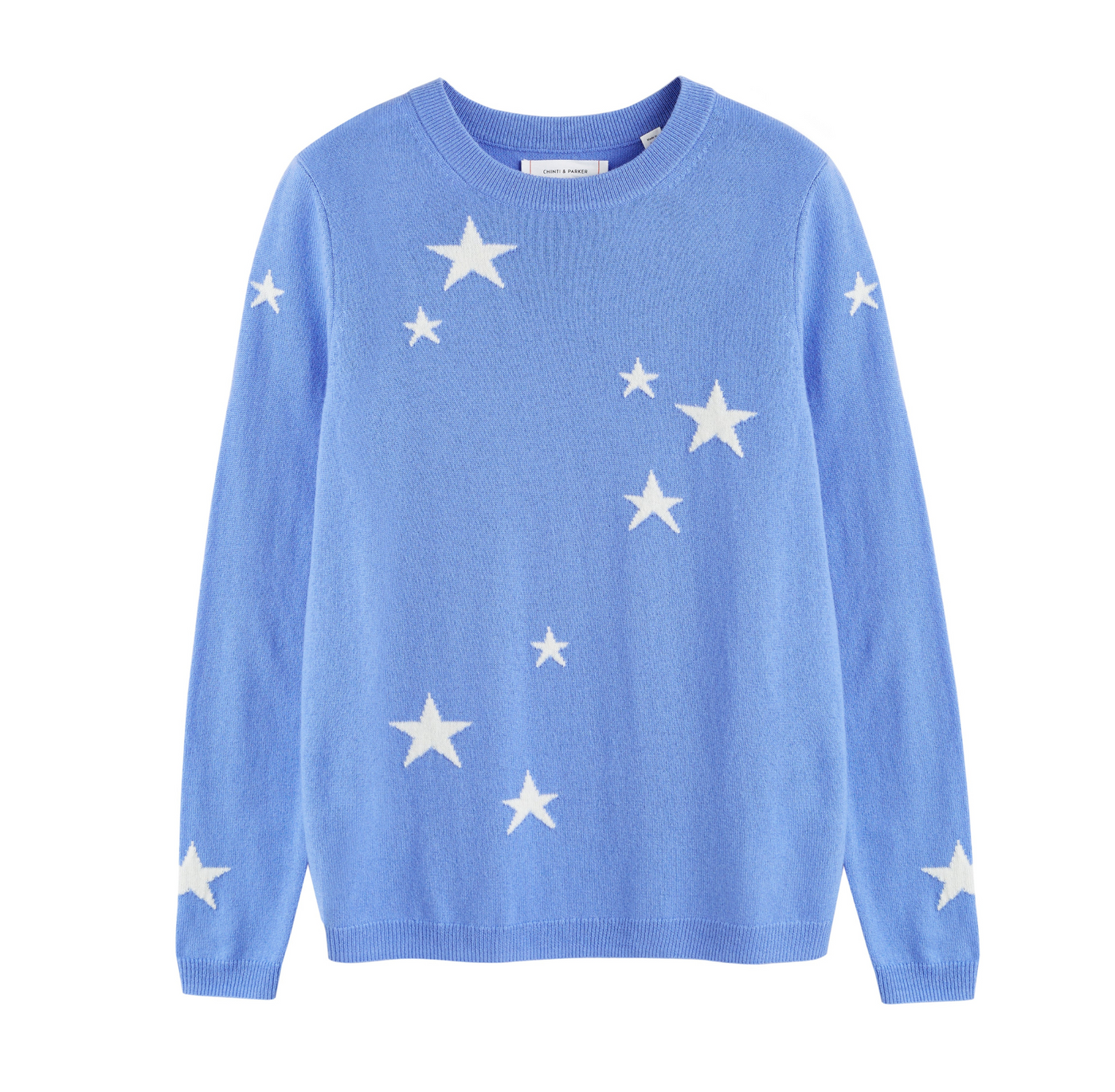 Powder-Blue Wool-Cashmere Star Sweater