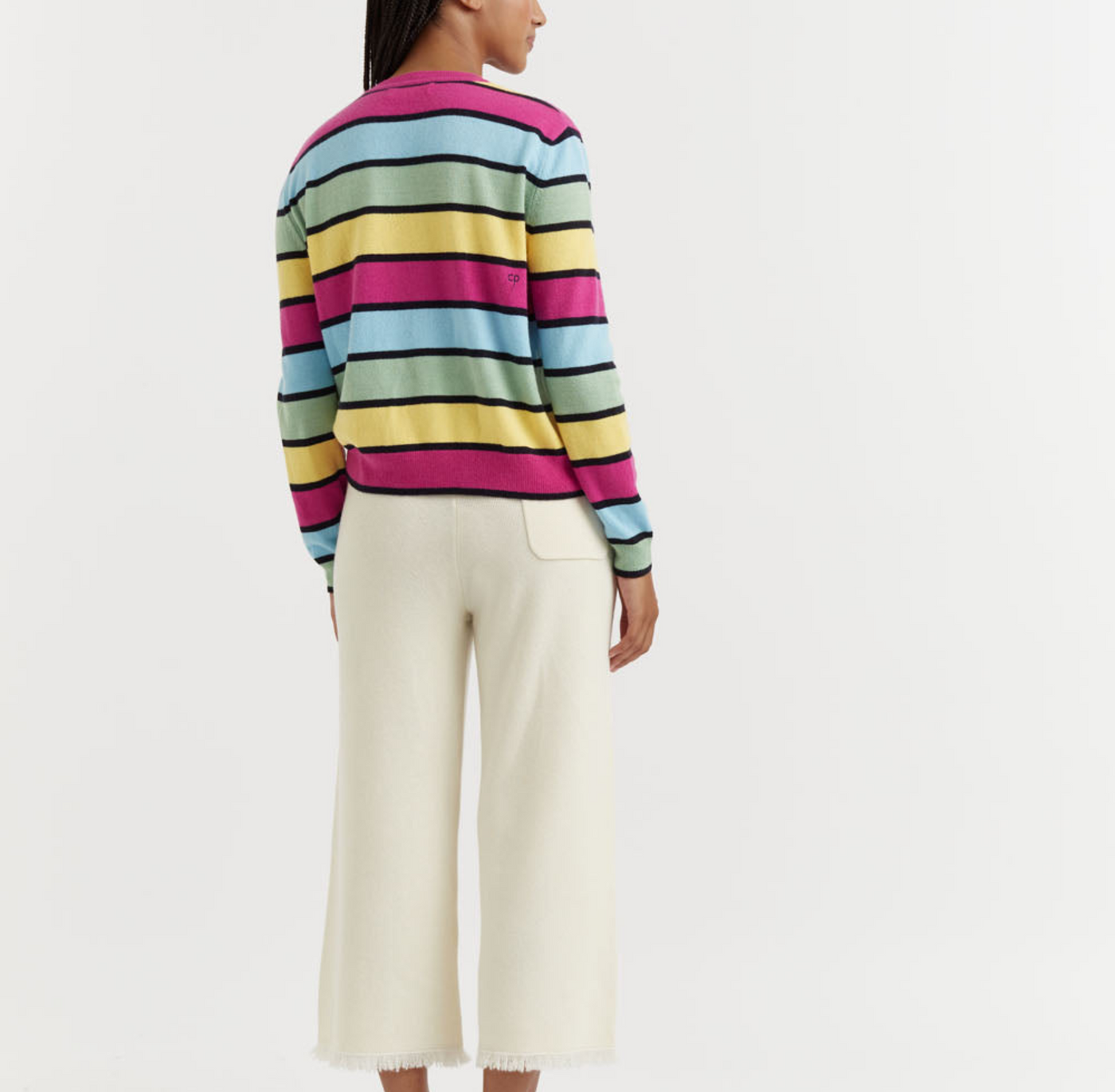Multicoloured Stripe Wool-Cashmere Snoopy Sweater
