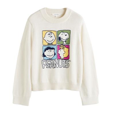 Cream Cotton-Alpaca Peanuts Gang Sweater