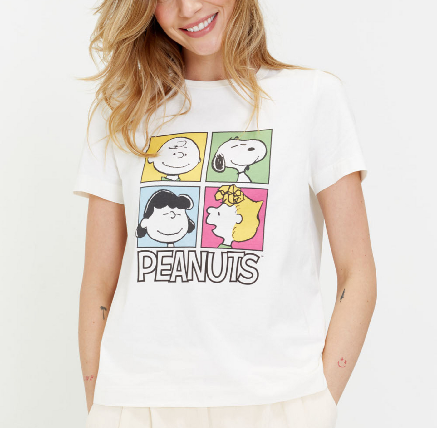 Cream Cotton Peanuts Gang T-shirt