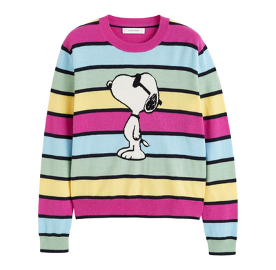 Multicoloured Stripe Wool-Cashmere Snoopy Sweater