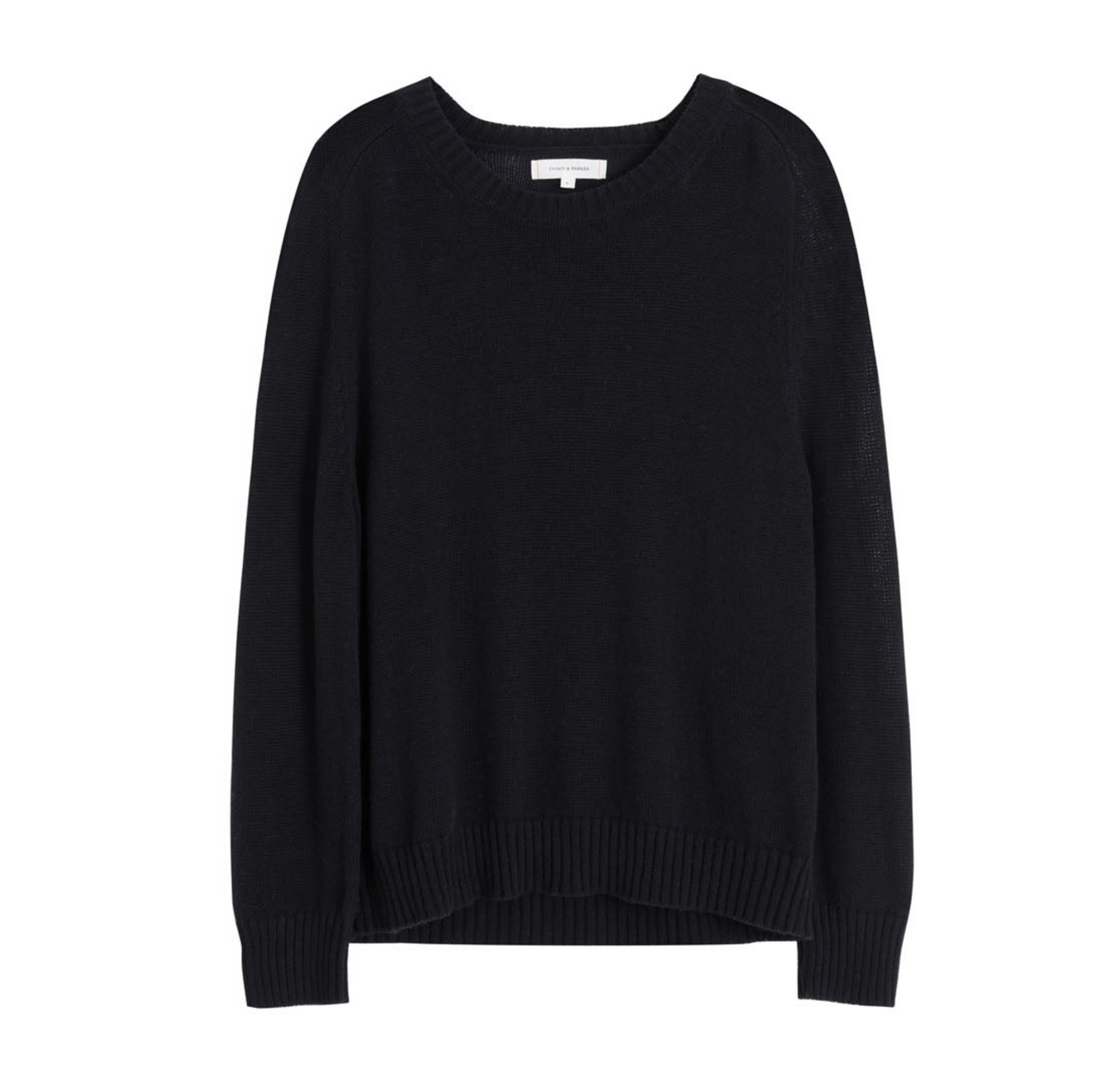 Black Cotton Cashmere Slouchy Sweater