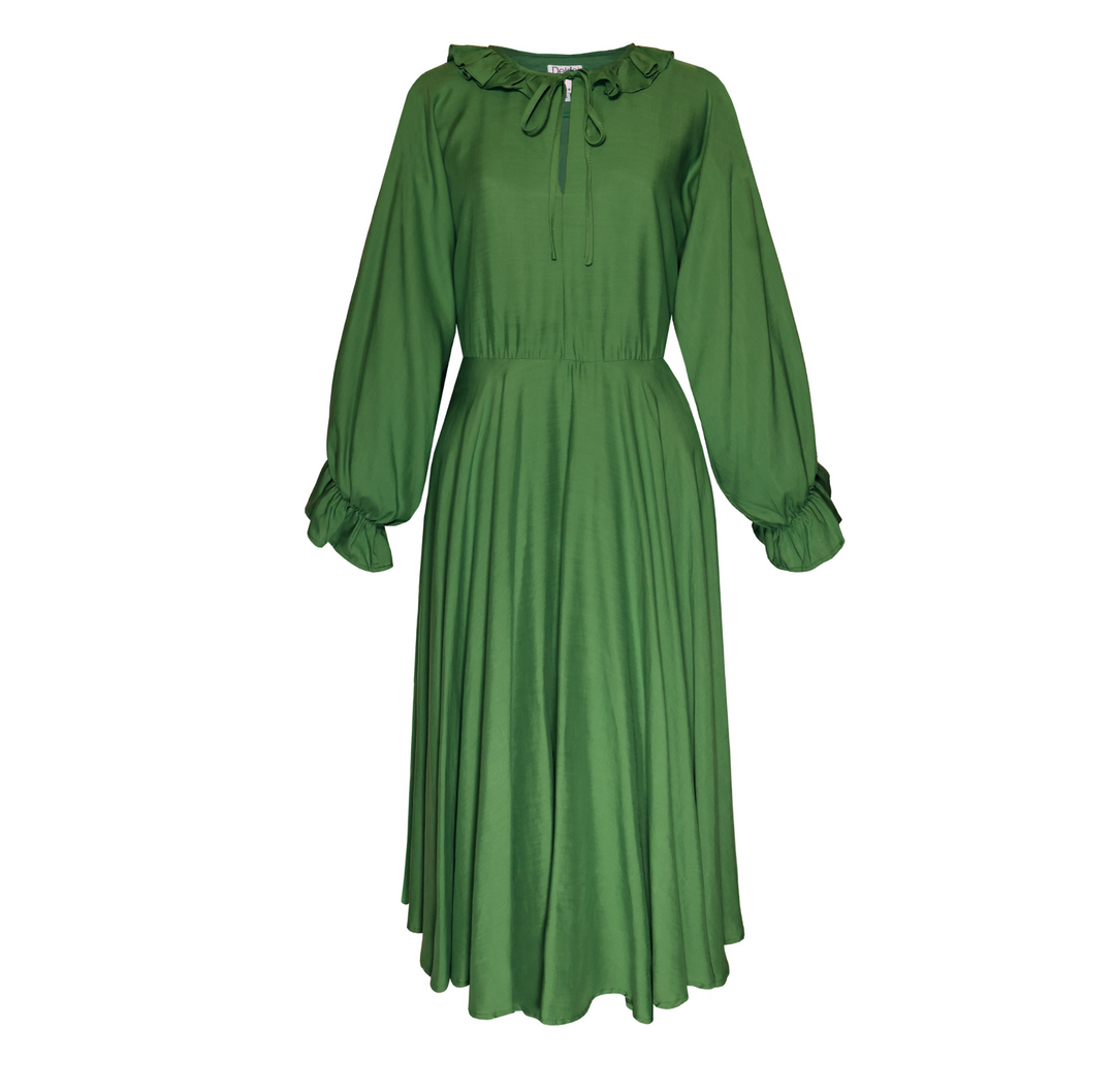 white christmas dresses Women Cotton Linen Maxi Dress from S to Size 5XL Large Size Kaftan Long Sleeve Green Striped Dress / L