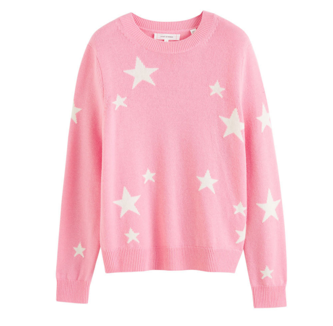 Pink Wool-Cashmere Chunky Star Sweater