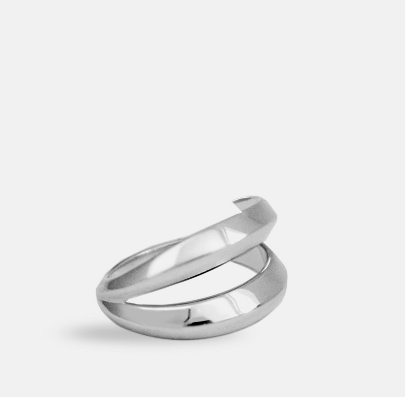 Sumatra Doule Coil Sculptural Ring | Sterling Silver - White Rhodium