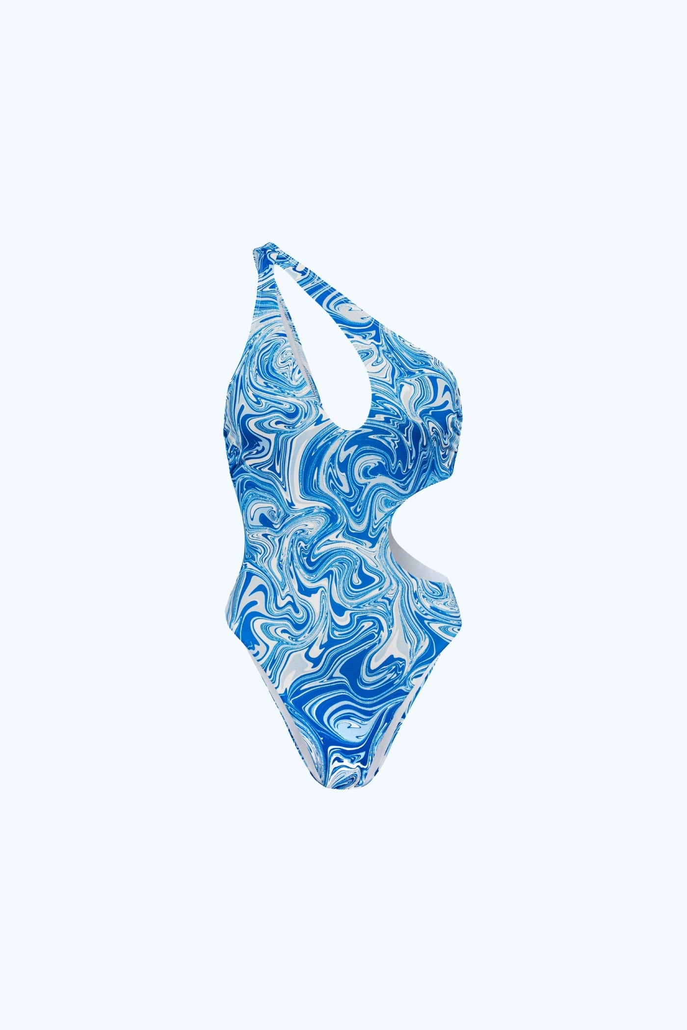 Swim One-piece White & Blue