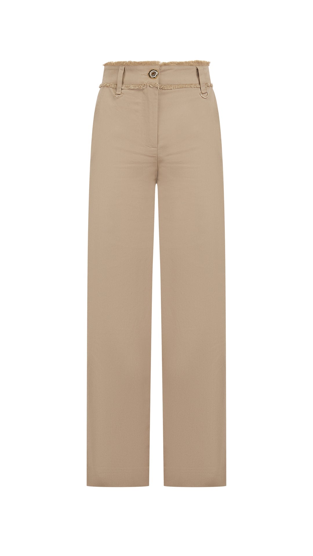 Sand Straight Leg Donut Button Pant