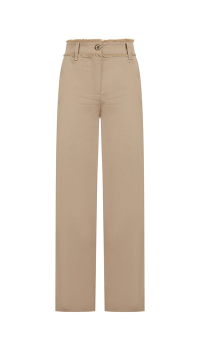 Sand Straight Leg Donut Button Pant