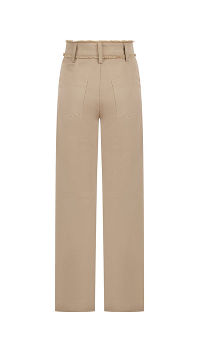 Sand Straight Leg Donut Button Pant