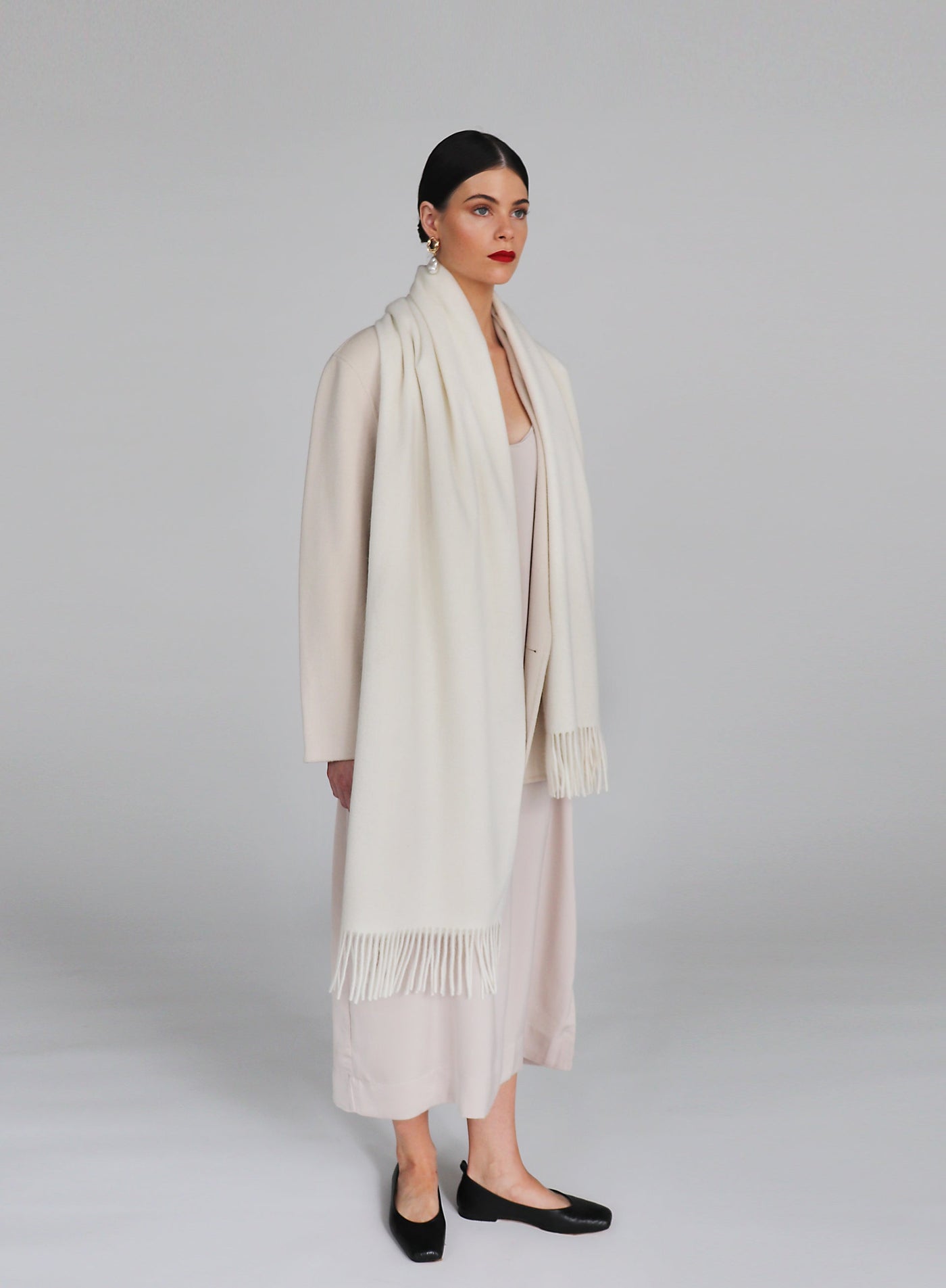 Helena Cashmere Shawl - Blanc