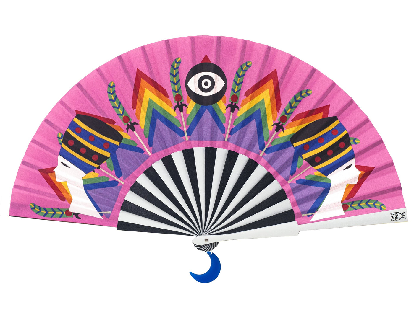 Khu Khu Nefertiti Sky Hand-fan, from the Breath of Life Hand-fan Collection - Magical, ancient-Egyptian inspired hand-fans