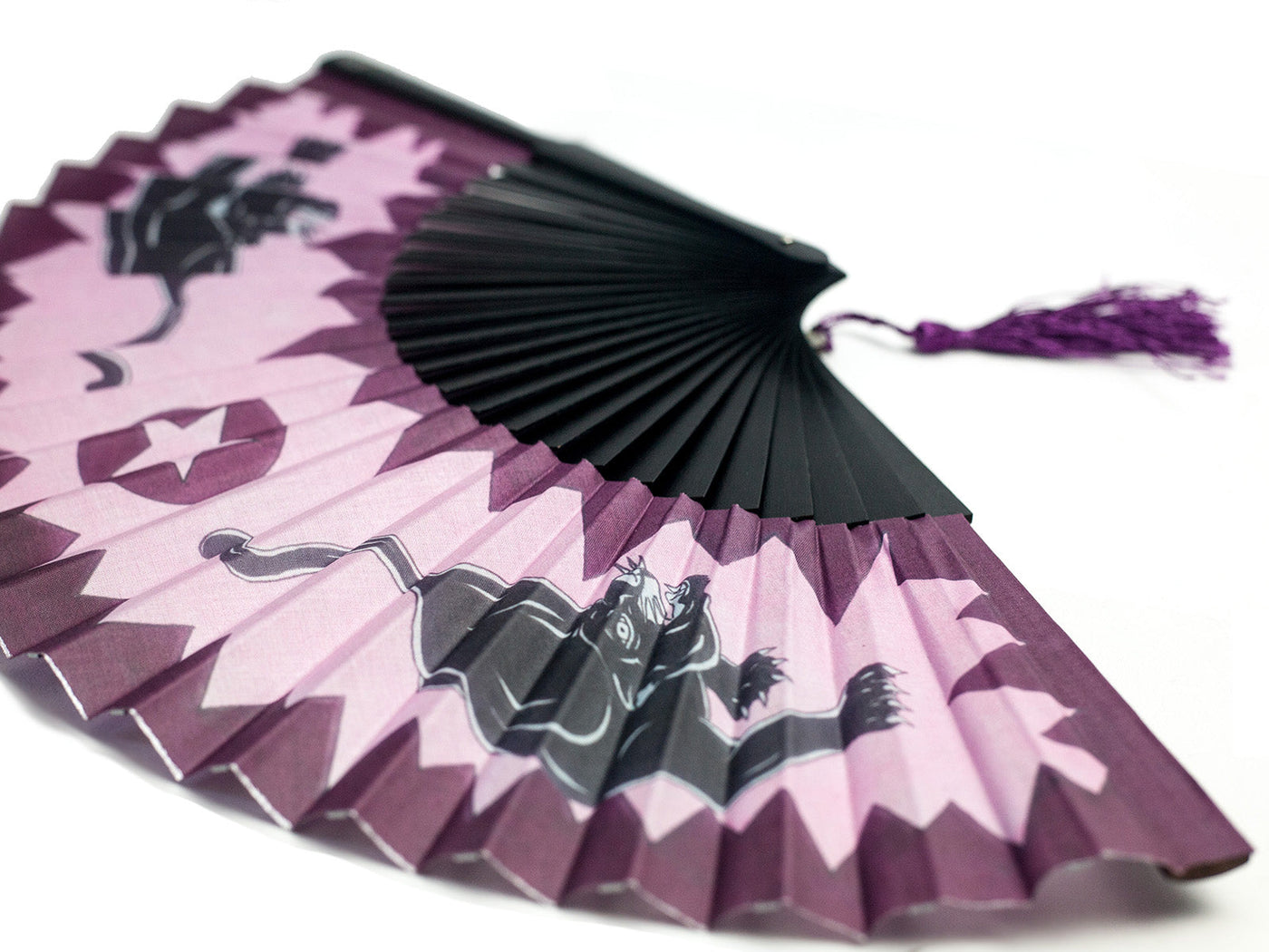 Khu Khu Pink Panther Hand-fan, from the Cool Cats Hand-fan Collection - Rich and vibrant, vintage Indian-feel hand-fans