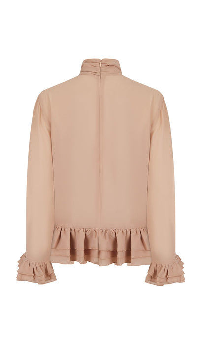 Tinted Rose Ruffle Blouse