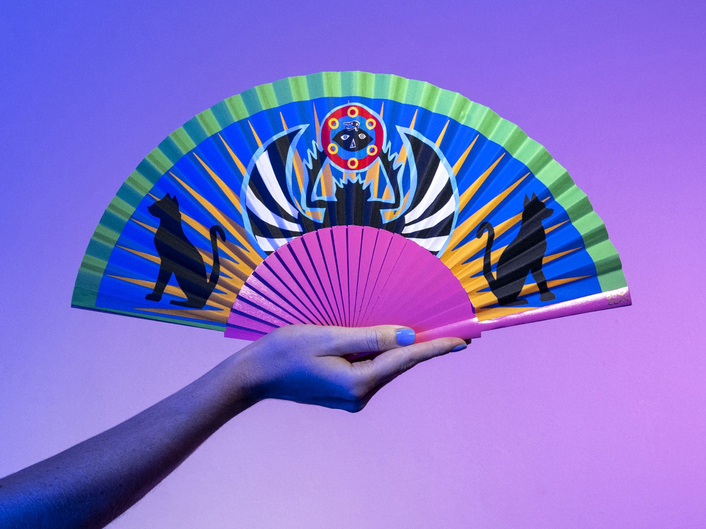 Khu Khu Rising Sun Hand-fan, from the Breath of Life Hand-fan Collection - Magical, ancient-Egyptian inspired hand-fans